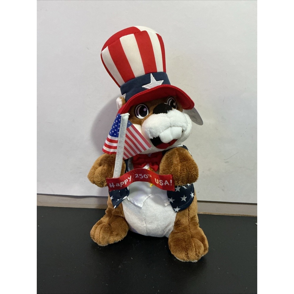 Buc-ee's Patriotic 250th Anniversary Edition Beaver Plush 2026 USA Uncle Sam